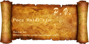 Pecz Valéria névjegykártya